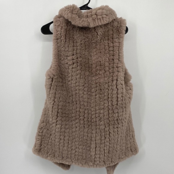 Soft Surroundings Faux Fur Draped Vest NWT Taupe Plush Sleeveless Women's Medium - Picture 4 of 8
